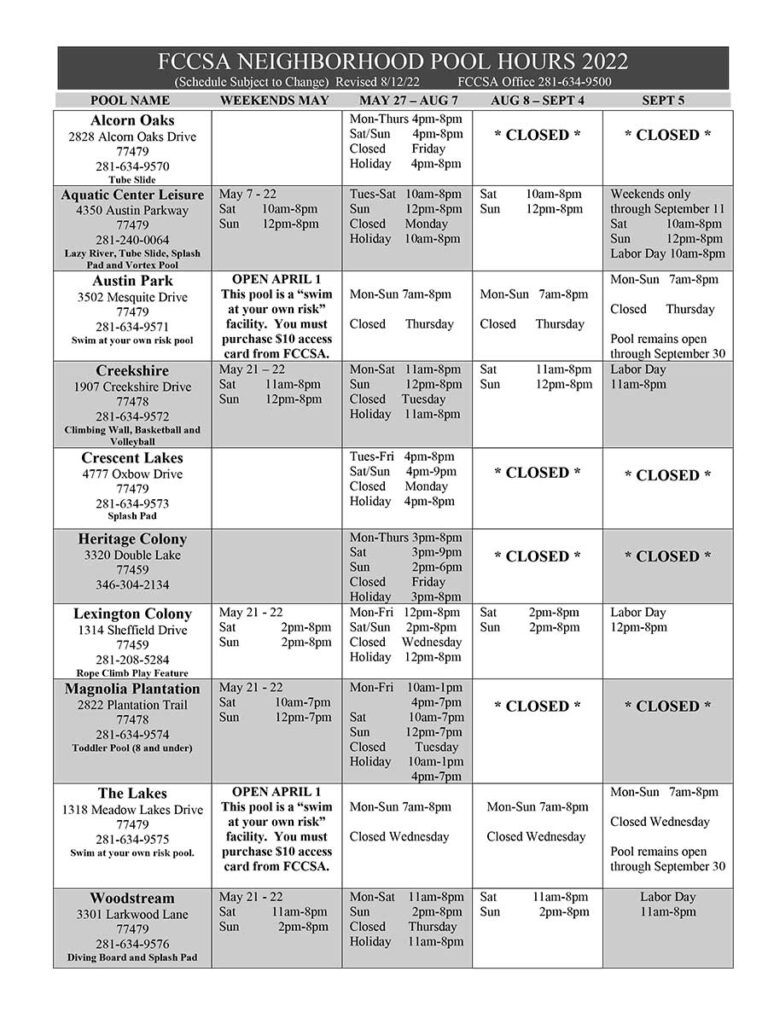 Amenities – First Colony CSA