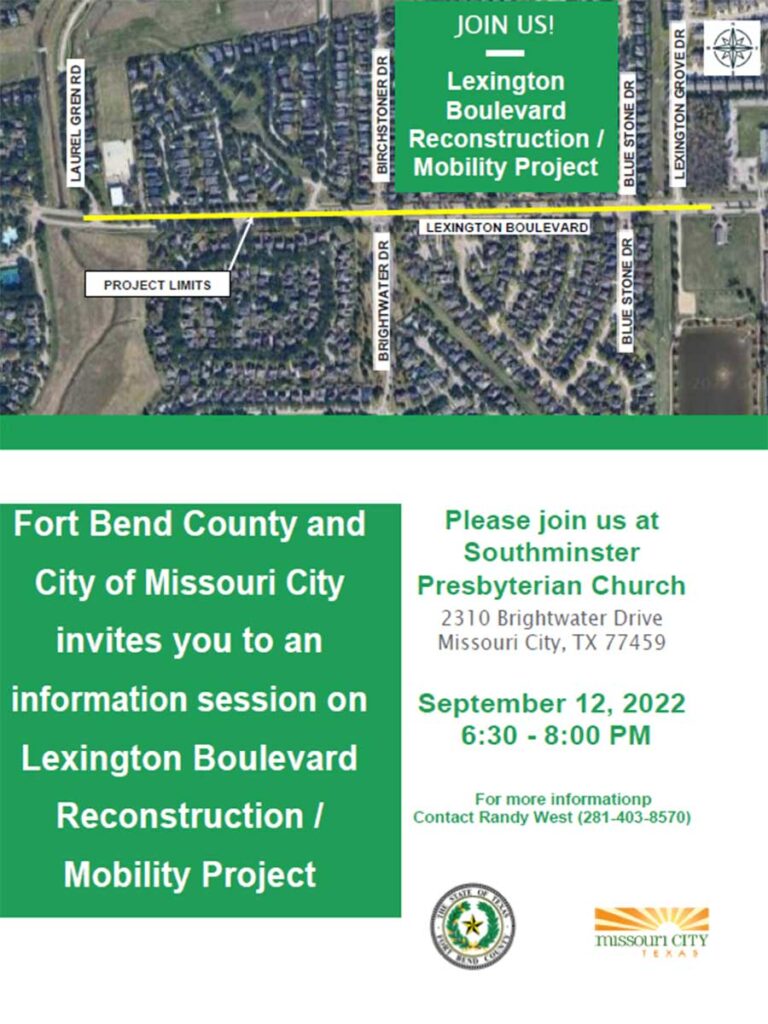 Lexington Boulevard Reconstruction/Mobility Project First Colony CSA